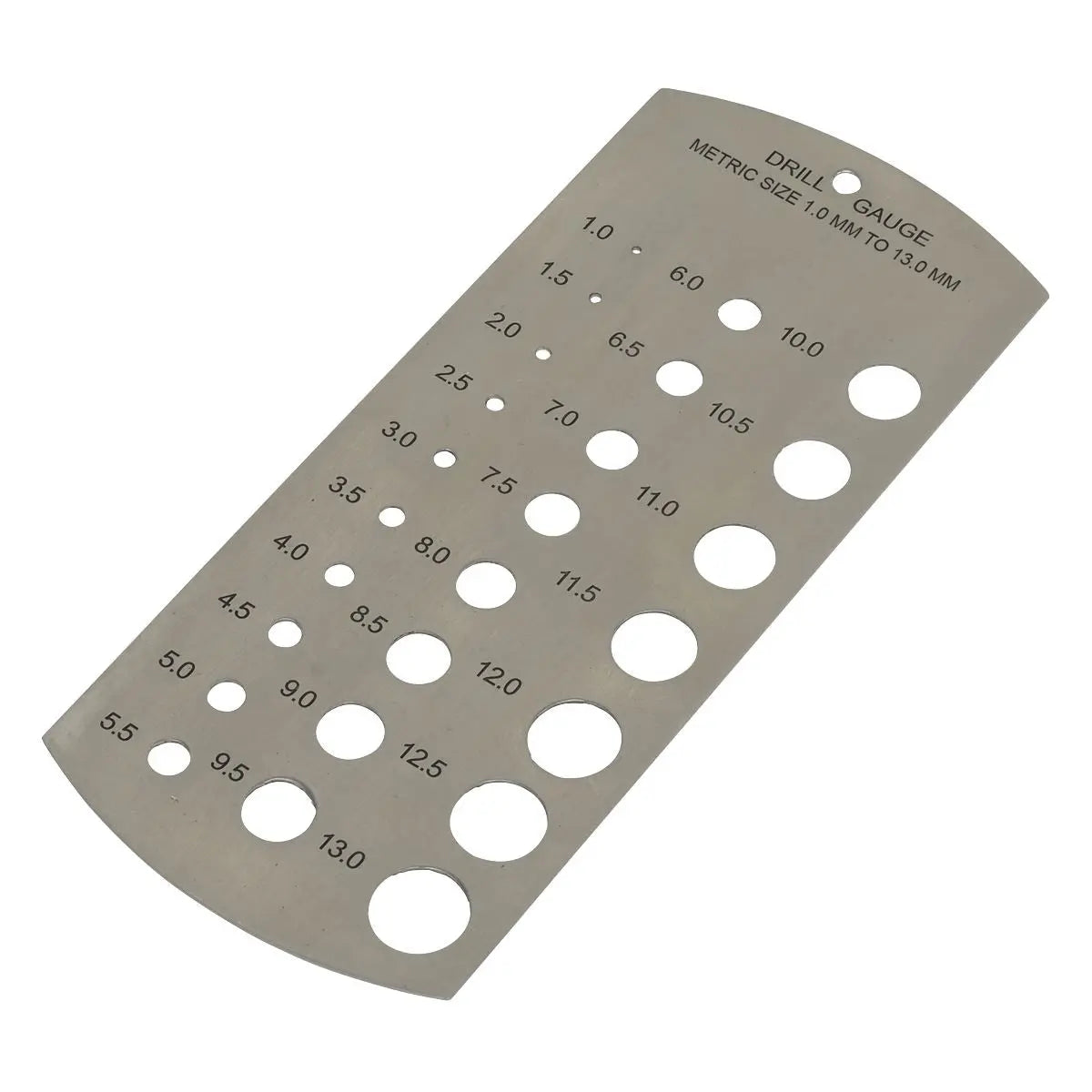 Sealey Drill Gauge Metric 1-13mm Stainless Steel Size Guide