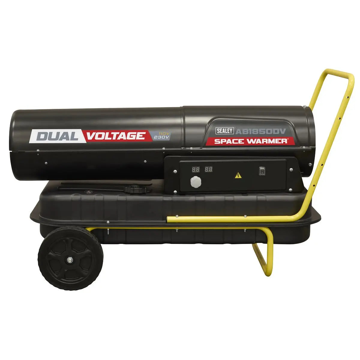 Sealey Dual Voltage Space Warmer® Kerosene/Diesel Heater with Wheels 185,000Btu/hr(55kW) White Rose Tools