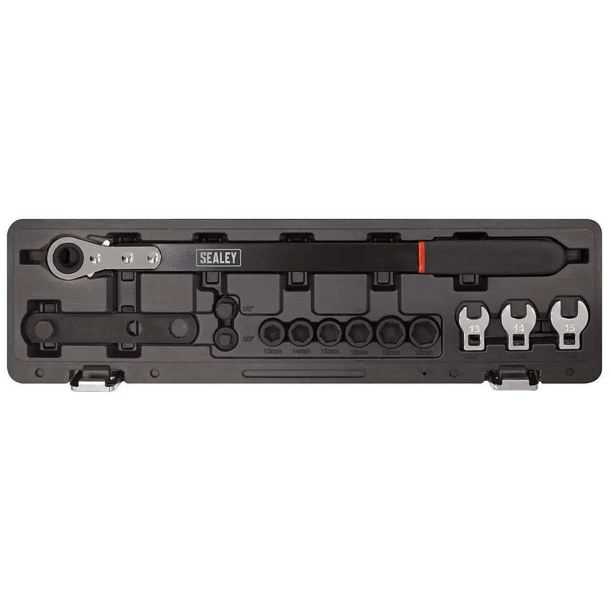 Sealey Extended Reach Ratchet Action Auxiliary Belt Tension Tool Kit  White Rose Tools