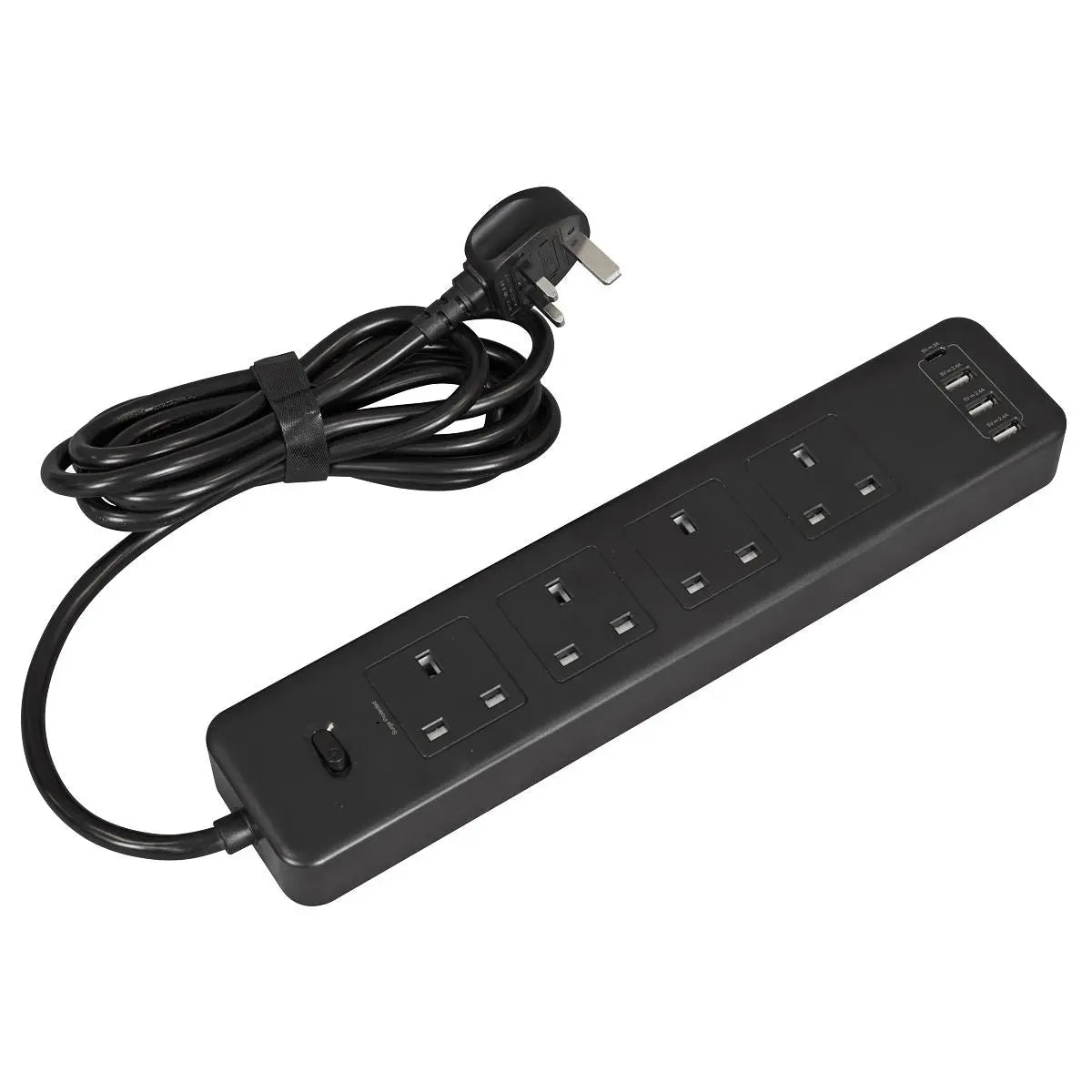 Sealey Extension Lead 2.6m with USB Ports - Black