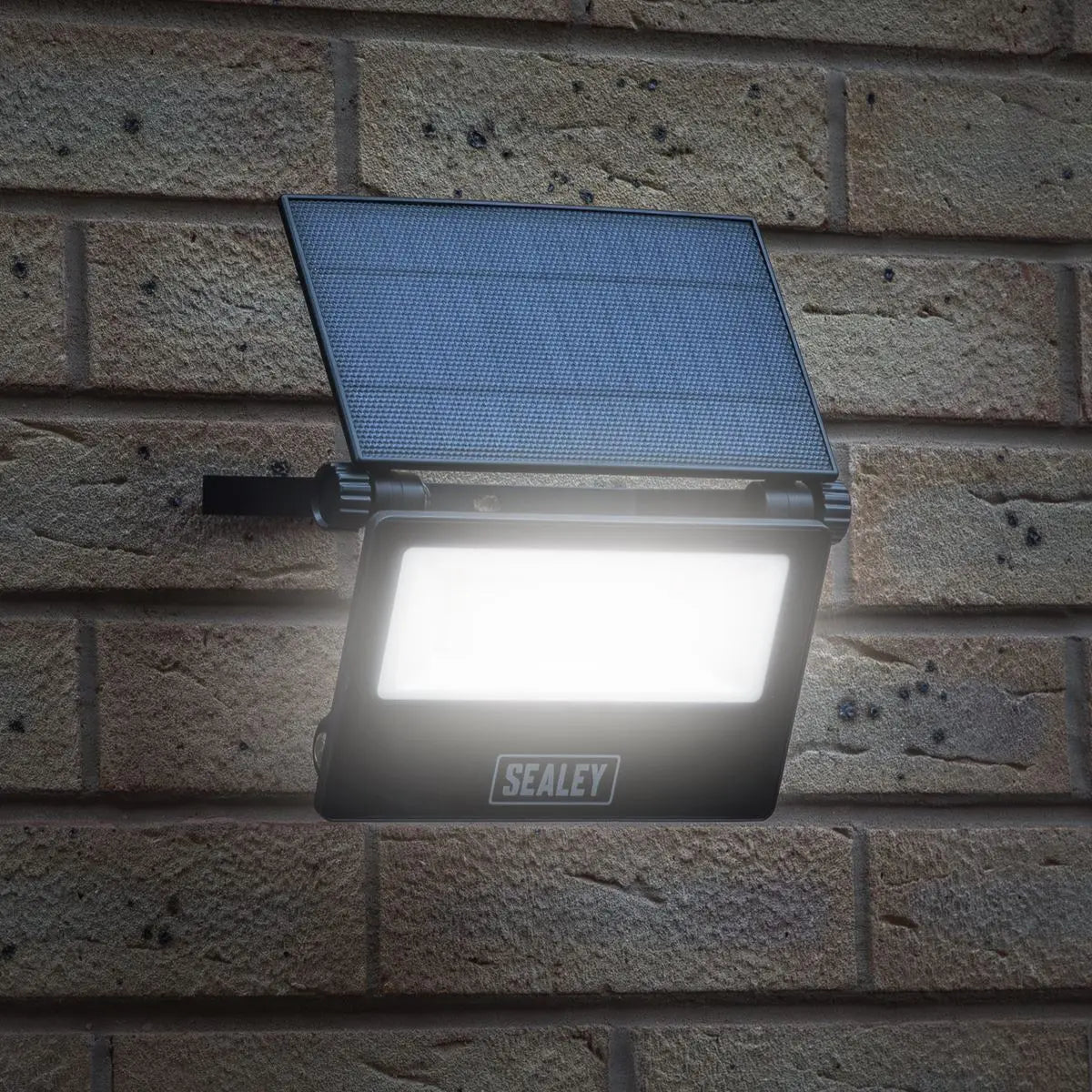Sealey Extra-Slim Solar Floodlight with Wall Bracket 30W SMD LED White Rose Tools