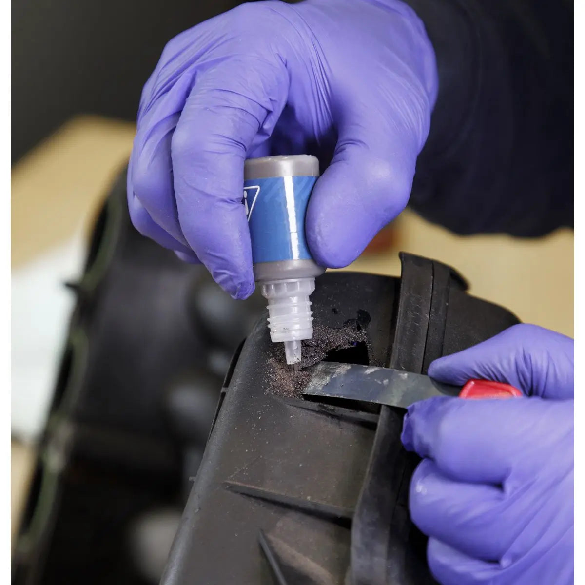 Sealey Fast Fix Filler and Adhesive Two Part Repair System Black