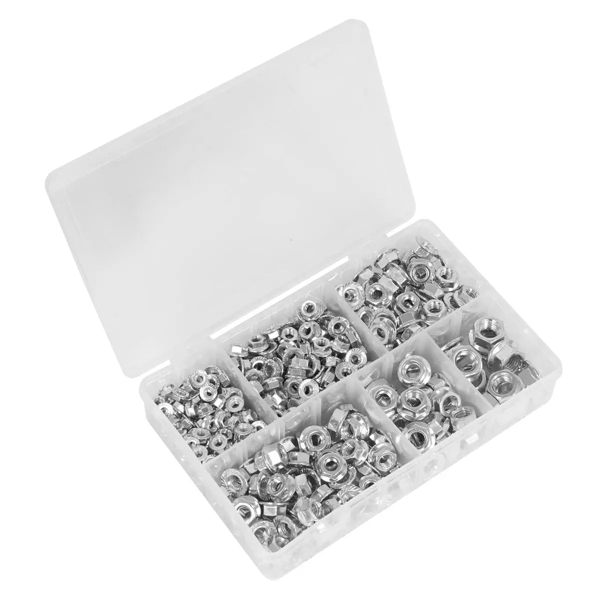 Sealey Flange Nut Assortment 390pc M5-M12 Serrated Metric