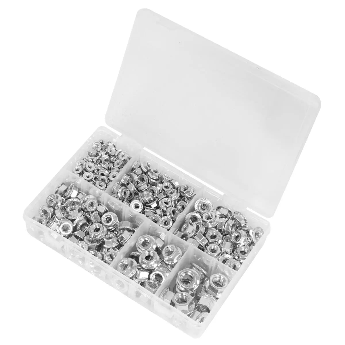 Sealey Flange Nut Assortment 390pc M5-M12 Serrated Metric