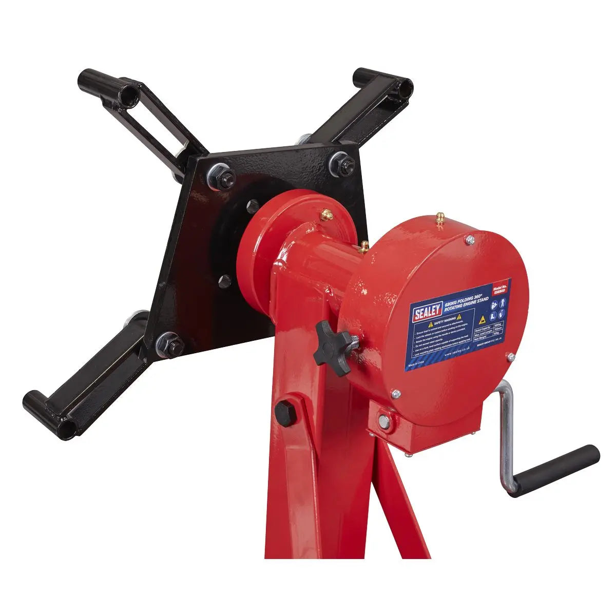 Sealey Folding 360º Rotating Engine Stand with Geared Handle Drive 680kg Capacity  White Rose Tools