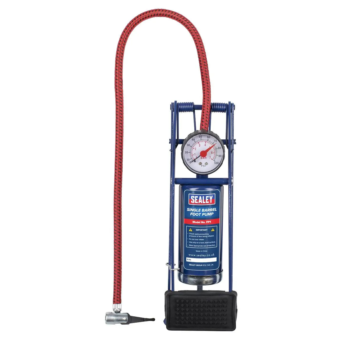 Sealey Foot Pump Single Barrel