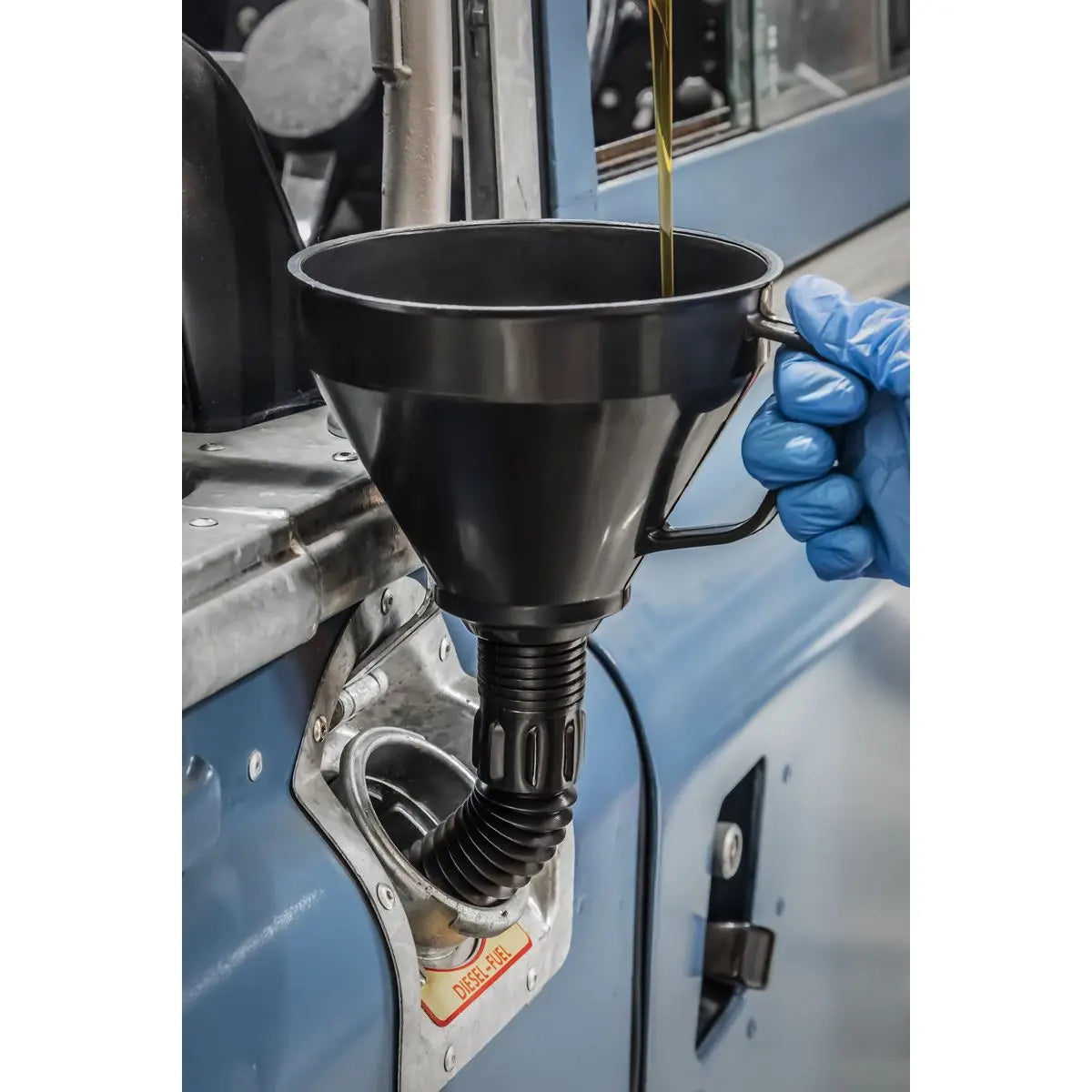 Sealey Funnel with Flexible Spout & Filter Ø160mm