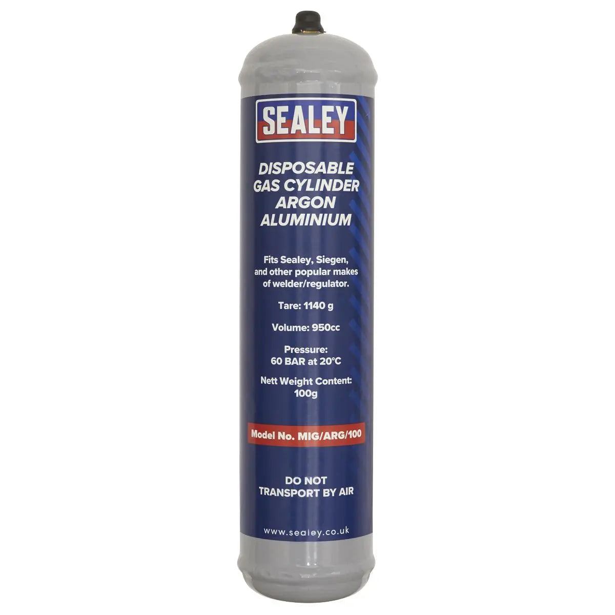 Sealey Gas Cylinder Disposable Argon 100g - Box of 12