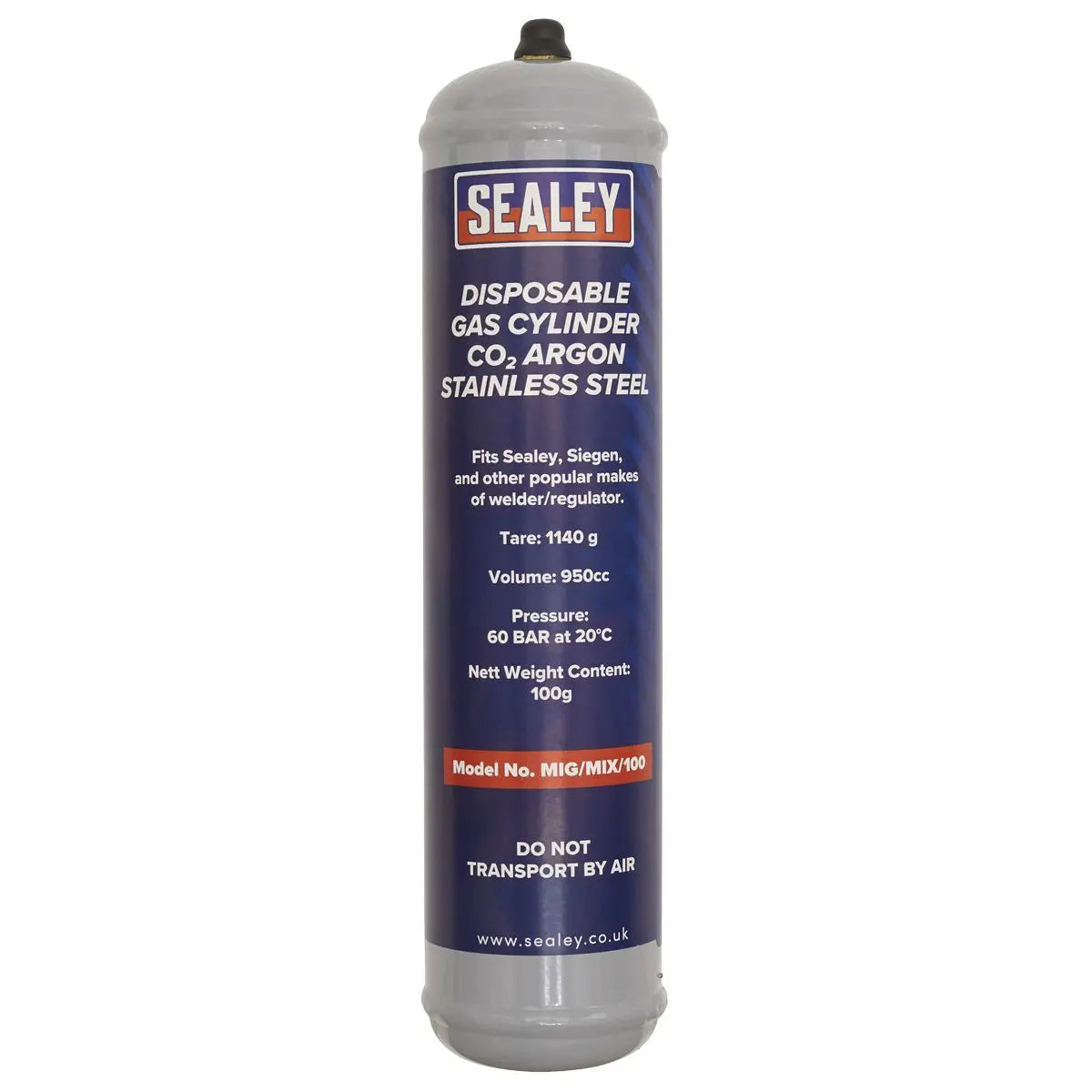 Sealey Gas Cylinder Disposable Carbon Dioxide/Argon 100g