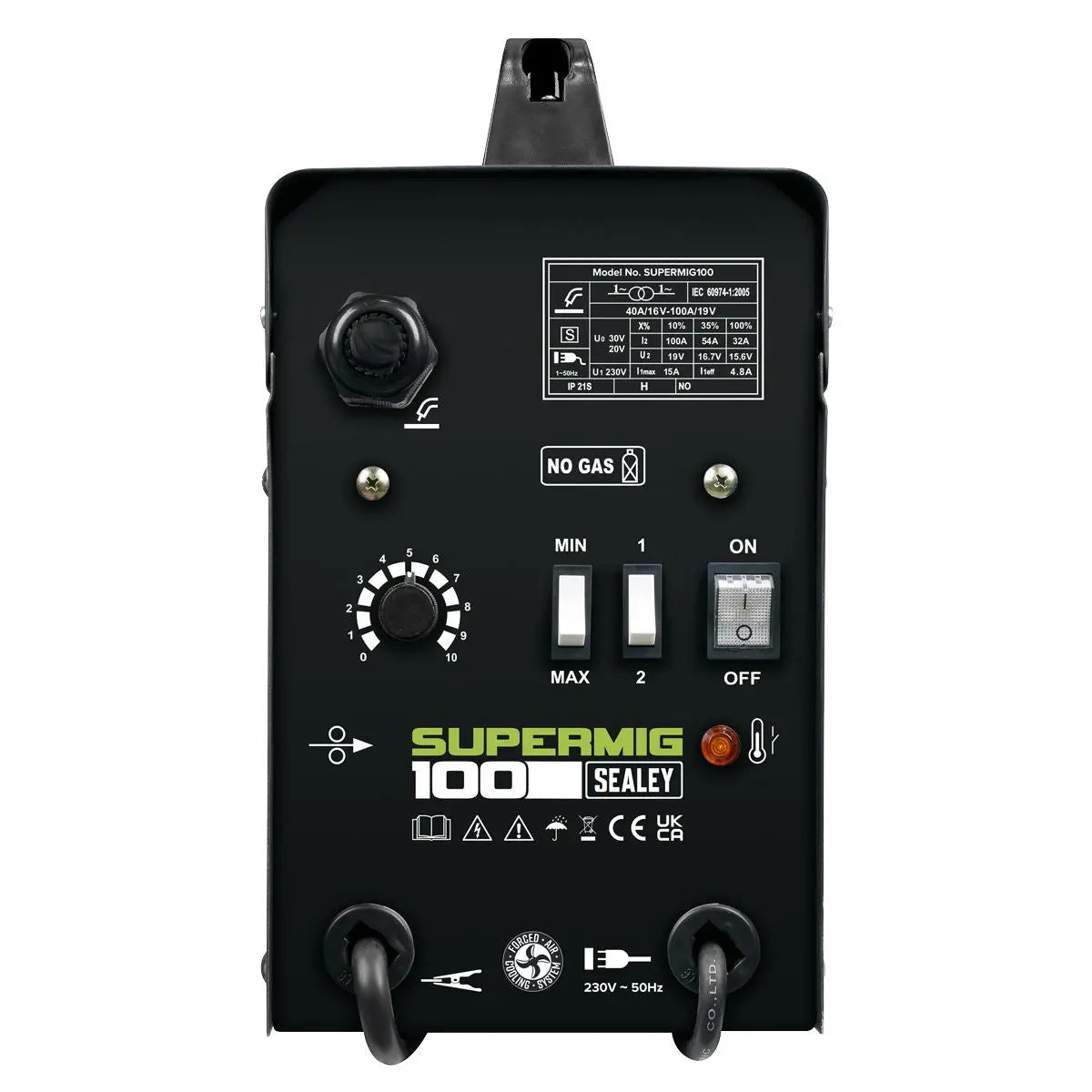 Sealey Gasless MIG Welder 100A 230V SUPERMIG100 Welding Flux Core Wire White Rose Tools