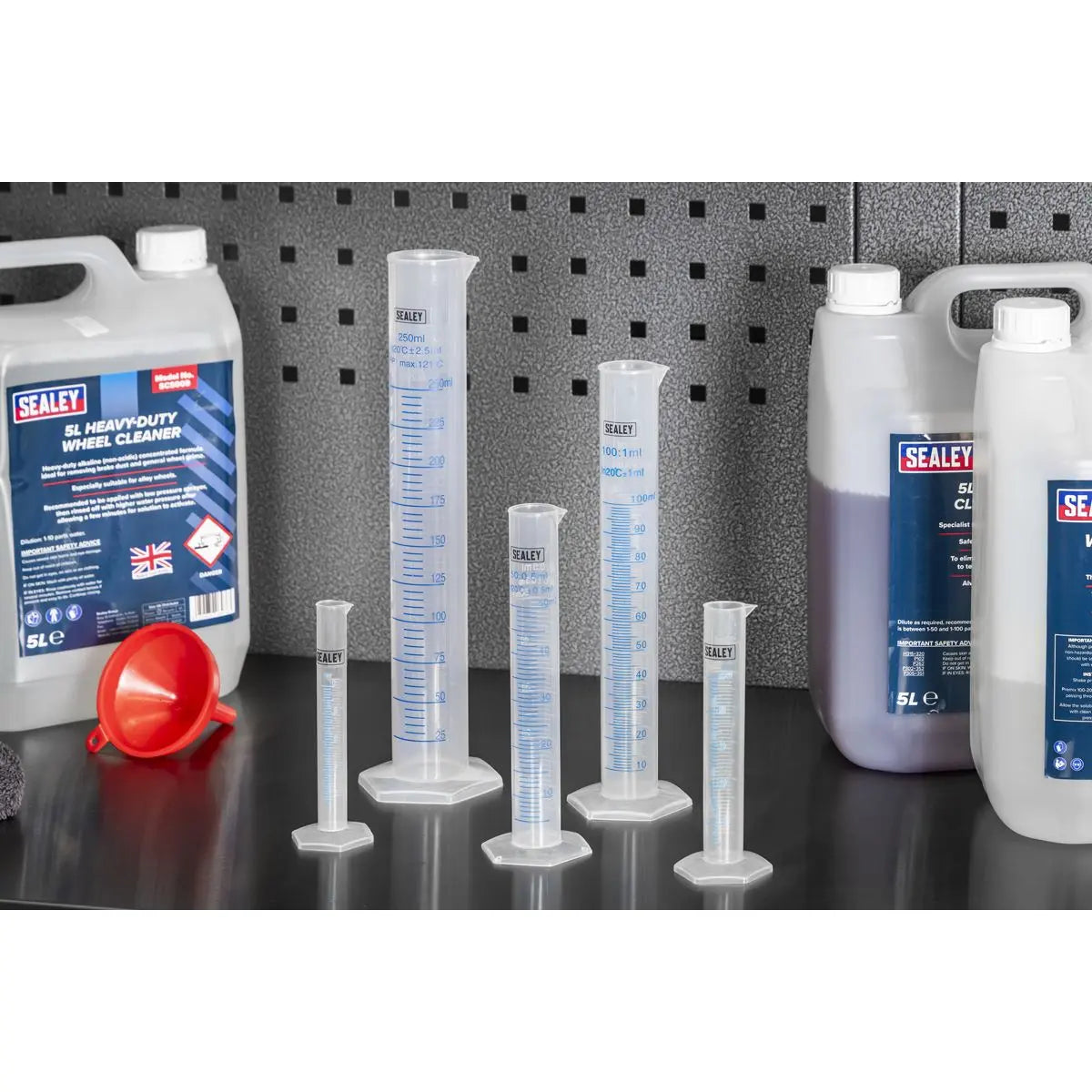 Sealey Graduated Measuring Cylinder Set 5pc White Rose Tools