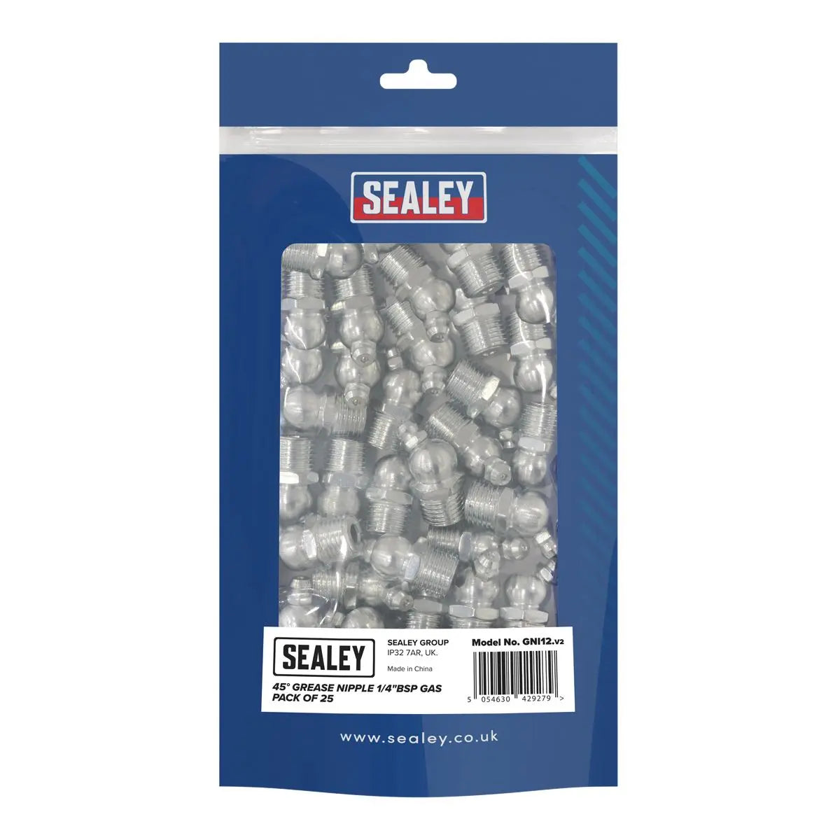 Sealey Grease Nipple 45° 1/4"BSP Gas Pack of 25