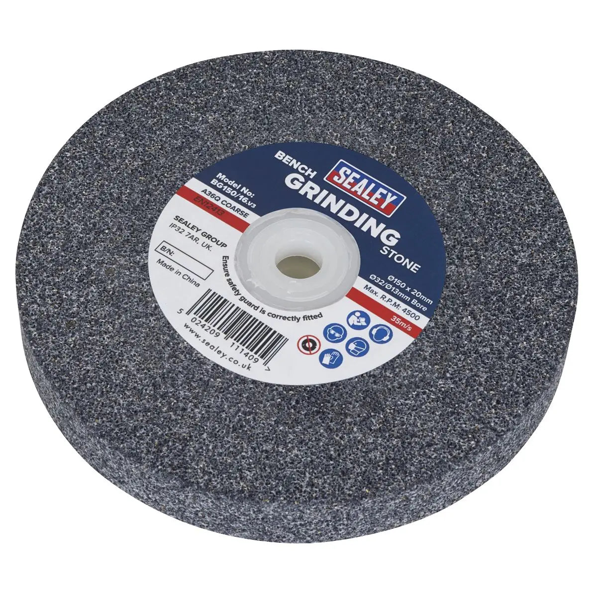 Sealey Grinding Stone Ø150 x 20mm Ø32(Ø13)mm Bore A36Q Coarse