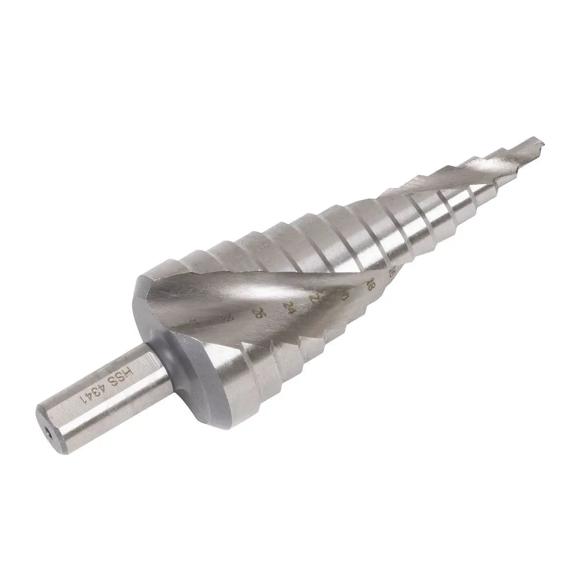 Sealey HSS 4341 Step Drill Bit 4-30mm Spiral Flute  White Rose Tools