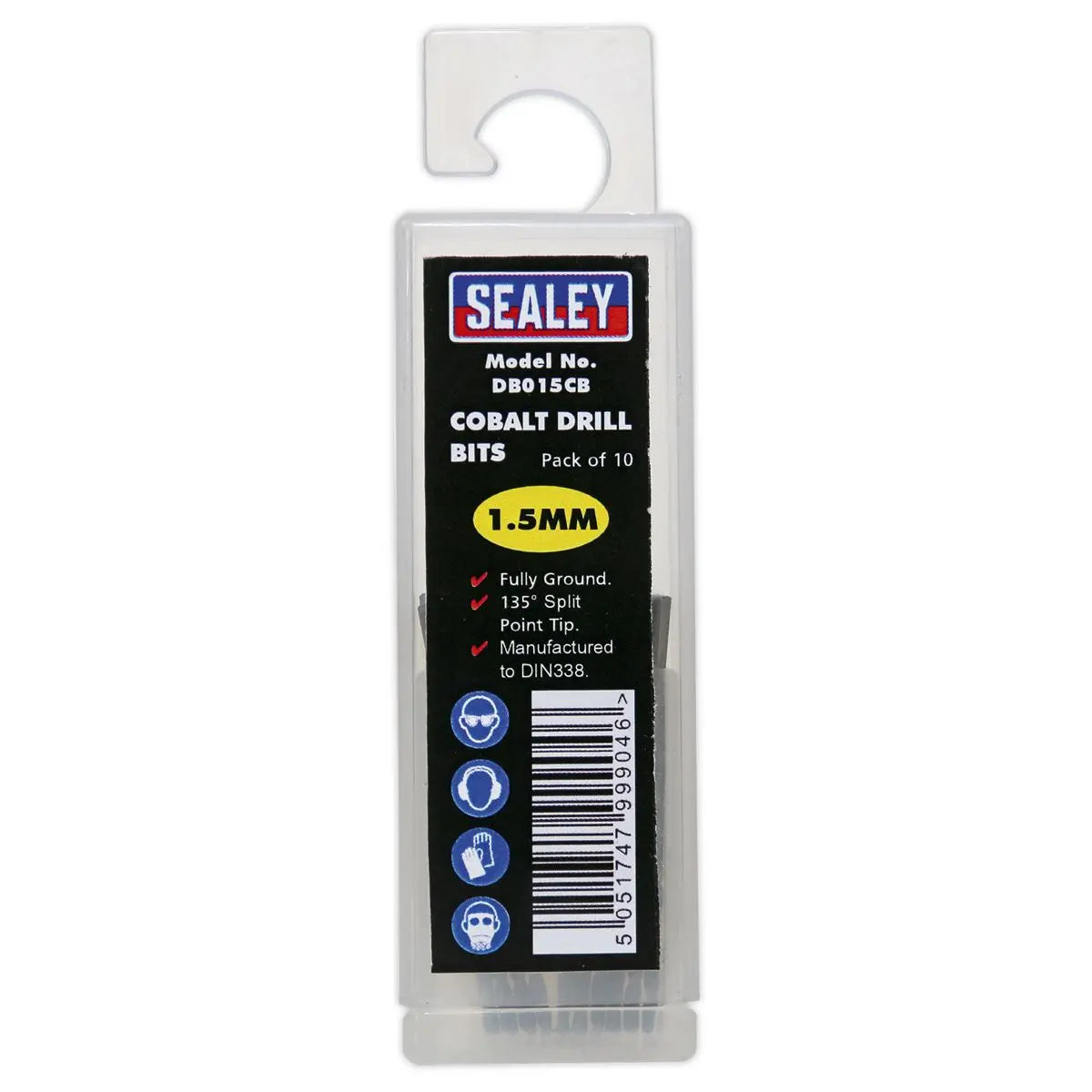 Sealey HSS Cobalt Fully Ground Drill Bit Ø1.5mm Pack of 10