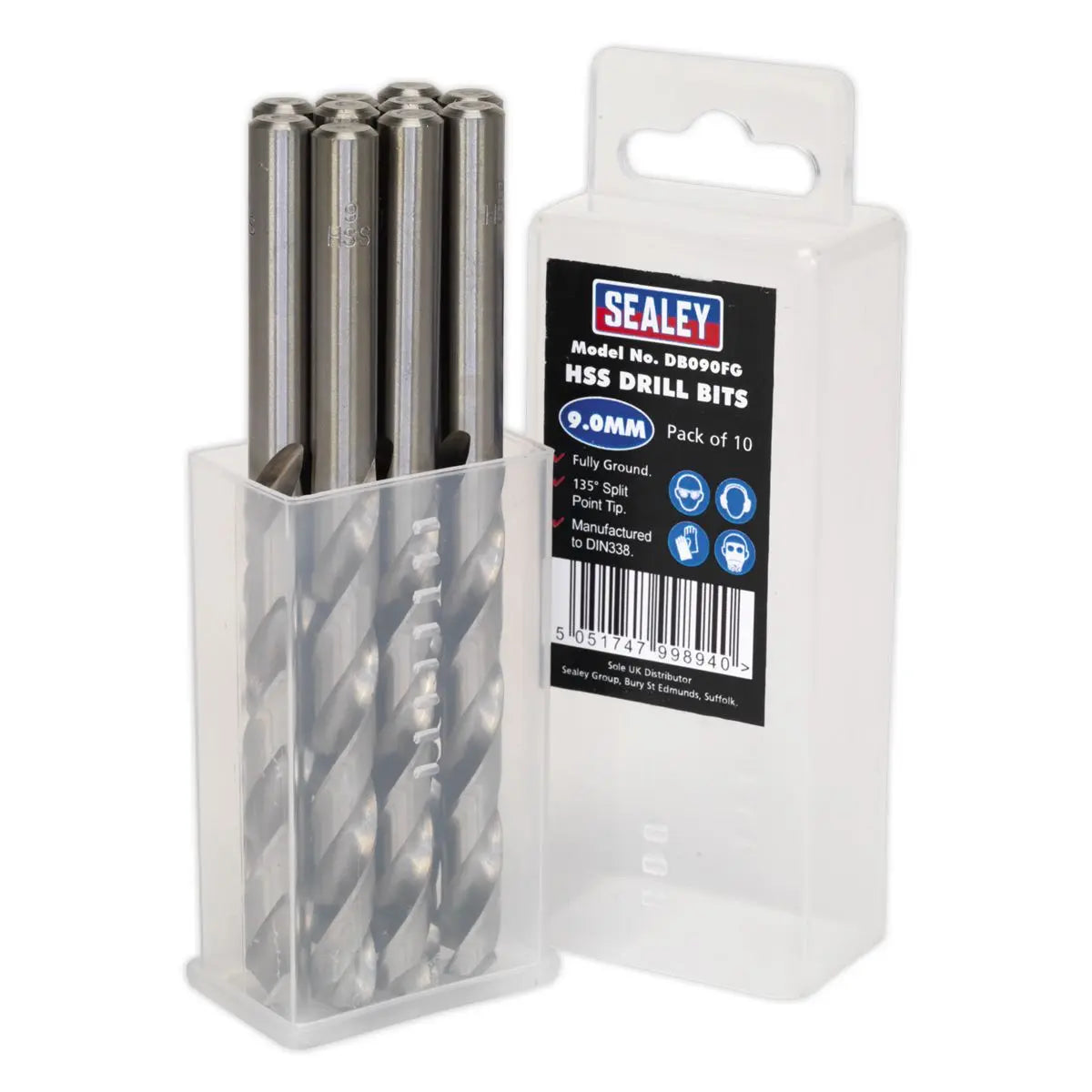 Sealey HSS Fully Ground Drill Bit Ø9mm Pack of 10