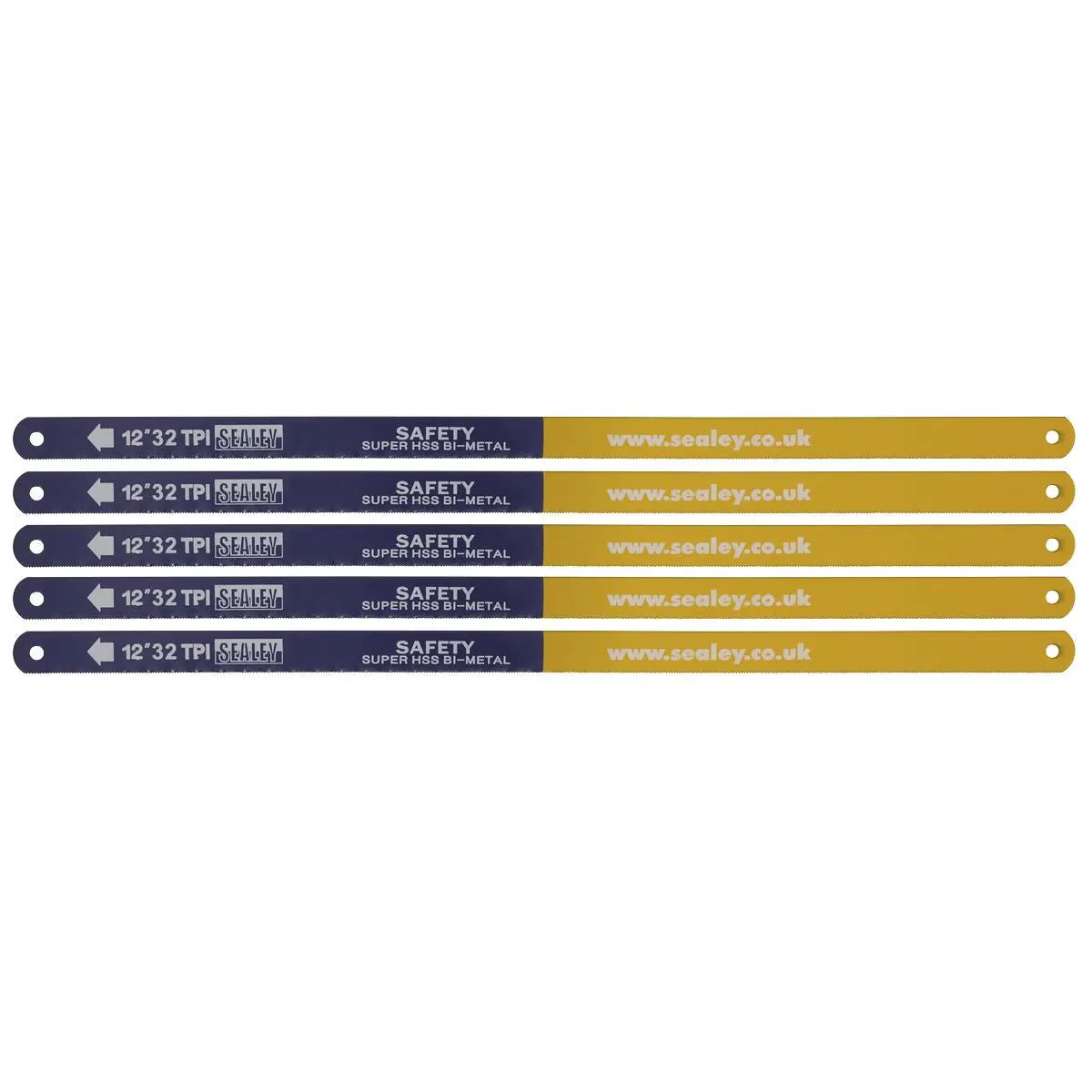 Sealey Hacksaw Blade 300mm HSS Bi-Metal 32tpi Pack of 5
