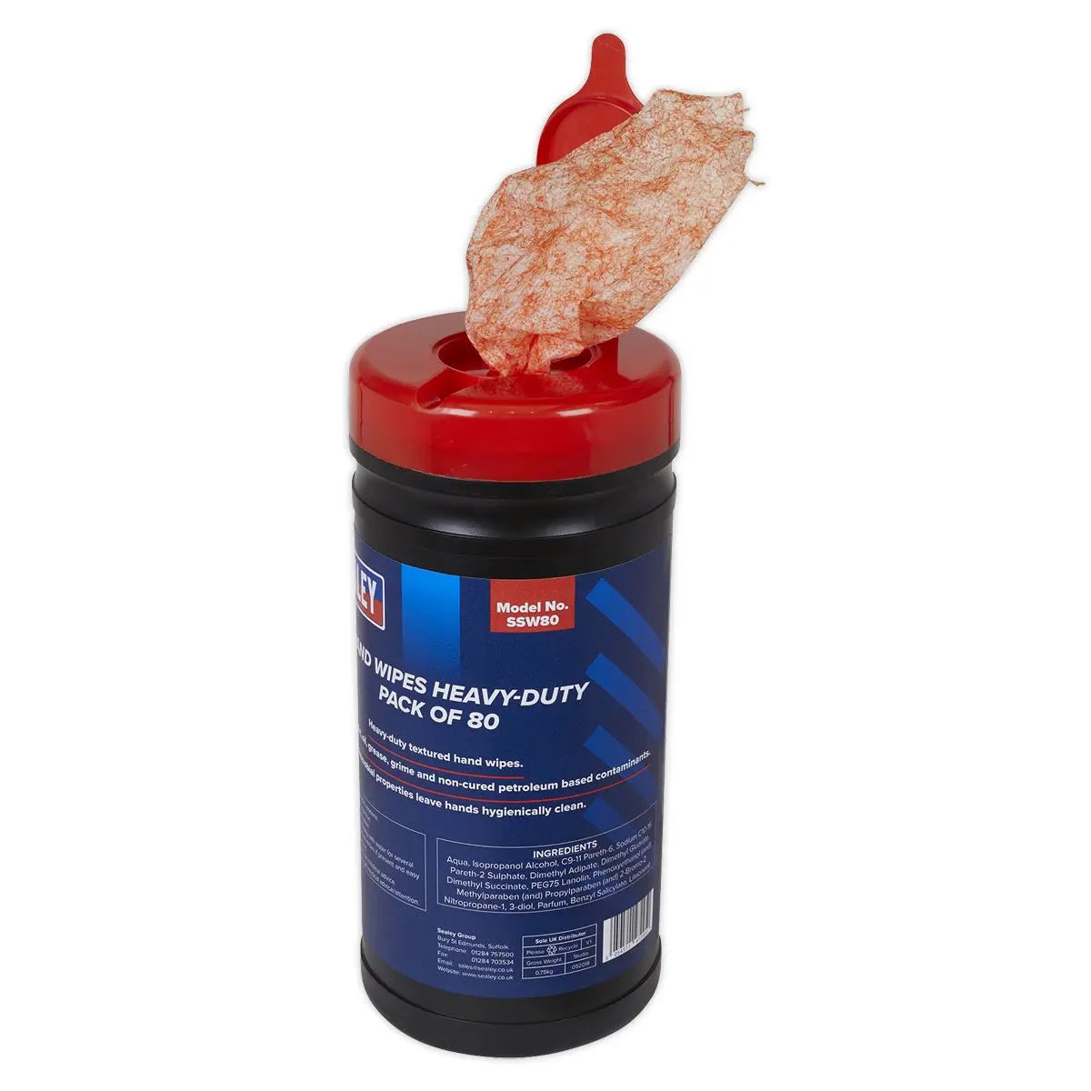 Sealey Hand Wipes Heavy-Duty - Pack of 80