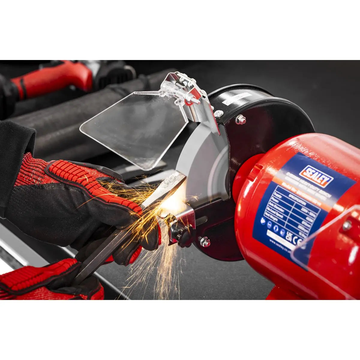 Sealey Heavy-Duty 150mm Bench Grinder with Wire Wheel 450W/230V - White Rose Tools