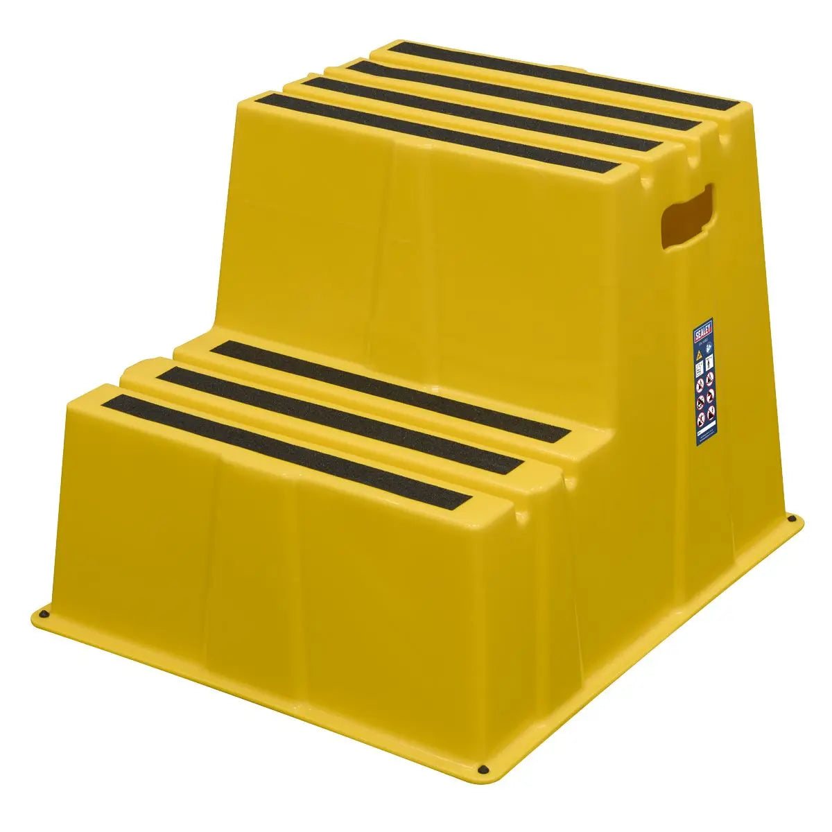Sealey Heavy-Duty 2-Step Safety Steps with Anti-Slip Treads 150kg Capacity, Yellow - EN 14183 White Rose Tools