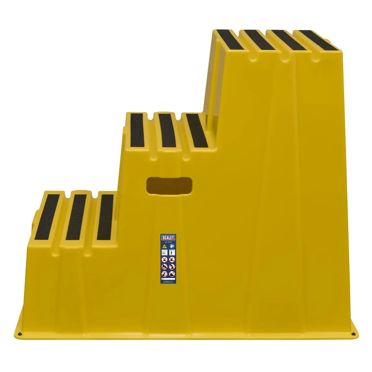 Sealey Heavy-Duty 3-Step Safety Steps with Anti-Slip Treads 150kg Capacity, Yellow - EN 14183 White Rose Tools