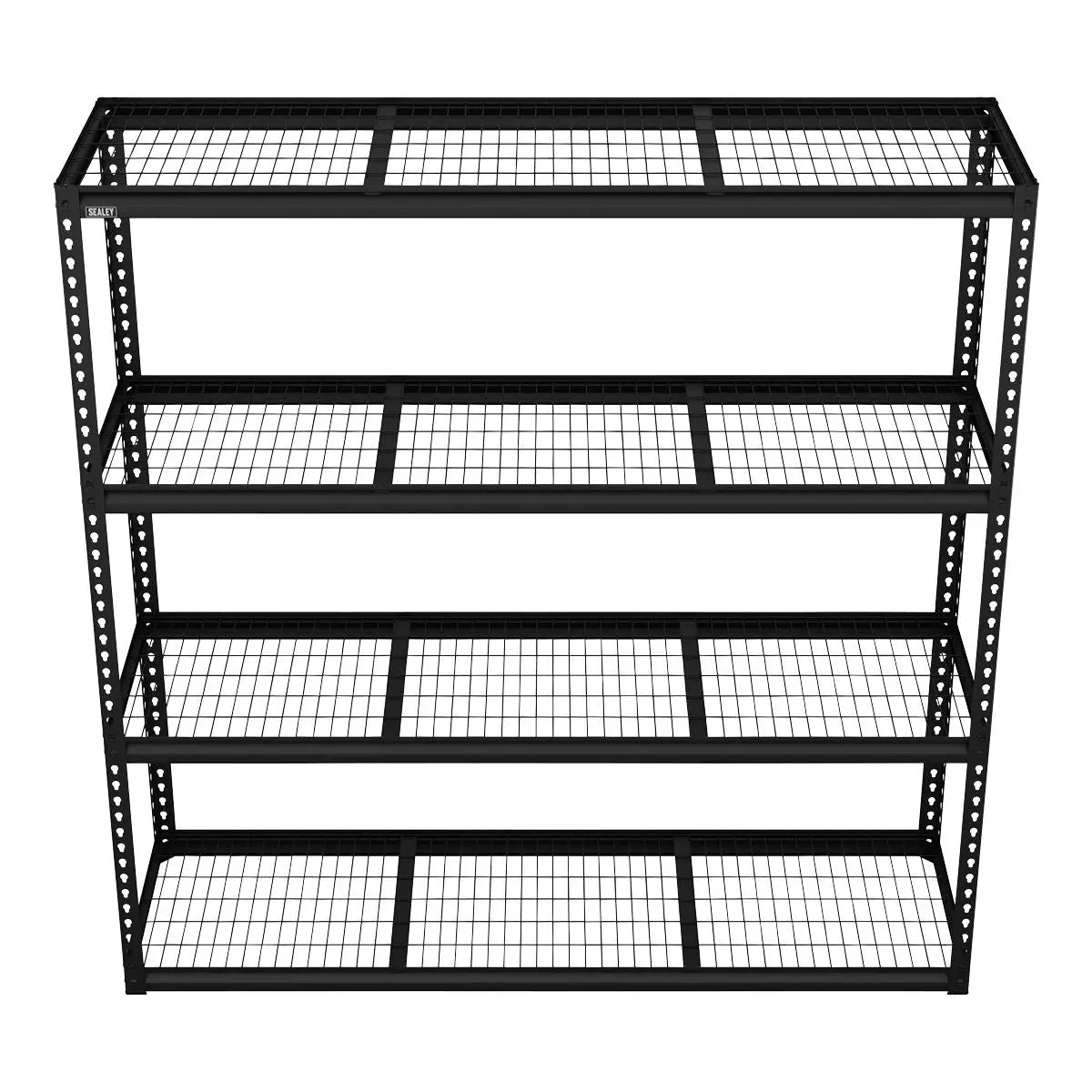 Sealey Heavy-Duty Modular Racking Unit with 4 Mesh Shelves 300kg Capacity Per Level 1820mm White Rose Tools