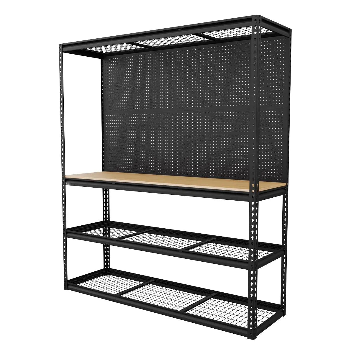 Sealey Heavy-Duty Modular Workbench with Racking & Pegboard 300kg Capacity Per Level 1820mm White Rose Tools