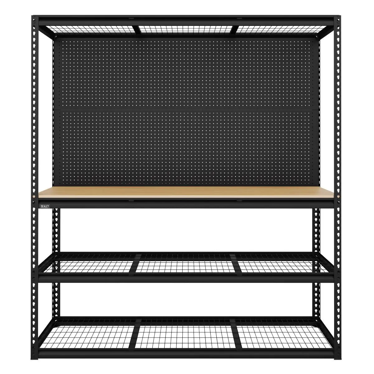 Sealey Heavy-Duty Modular Workbench with Racking & Pegboard 300kg Capacity Per Level 1820mm White Rose Tools
