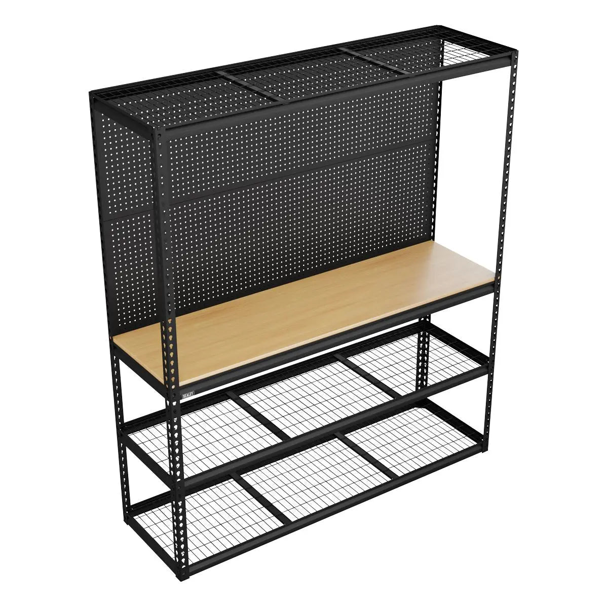 Sealey Heavy-Duty Modular Workbench with Racking & Pegboard 300kg Capacity Per Level 1820mm White Rose Tools