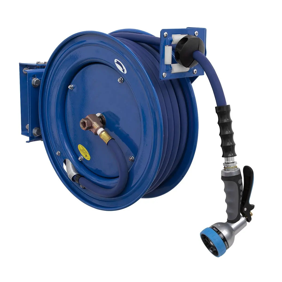 Sealey Heavy-Duty Retractable Water Hose Reel 15m Ø13mm ID Rubber Hose White Rose Tools