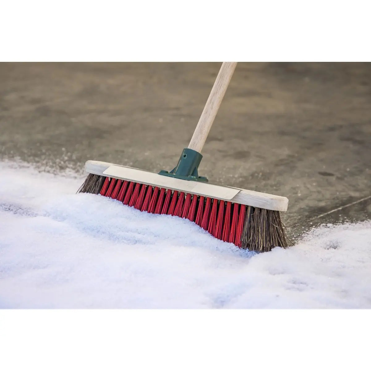Sealey Heavy-Duty Stiff/Hard Bristle Broom with Scraper 16"(405mm)