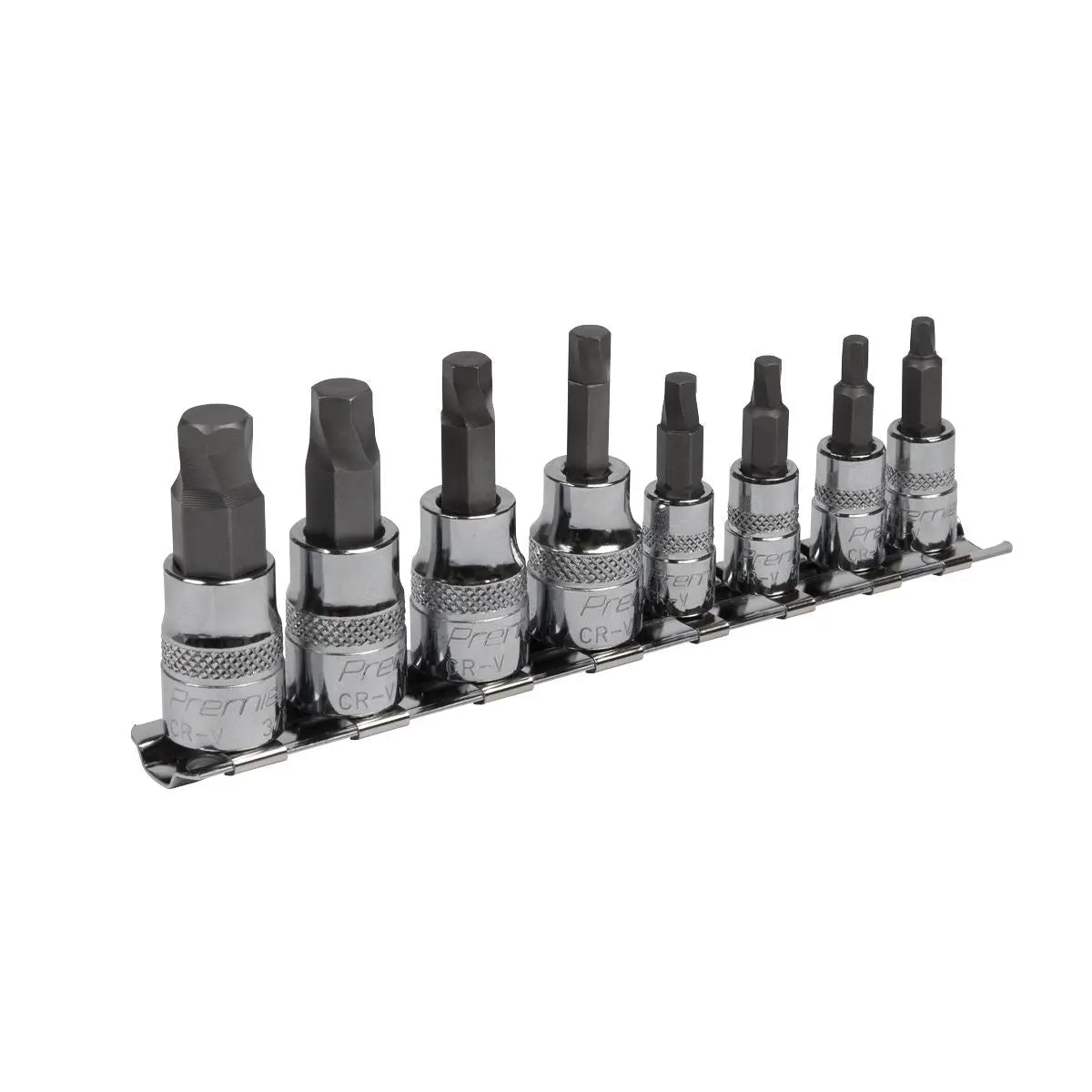 Sealey Hex Socket Bit Set Lock On 8 Piece 1/4" 3/8" Drive 1/8"-3/8" Imperial Premier