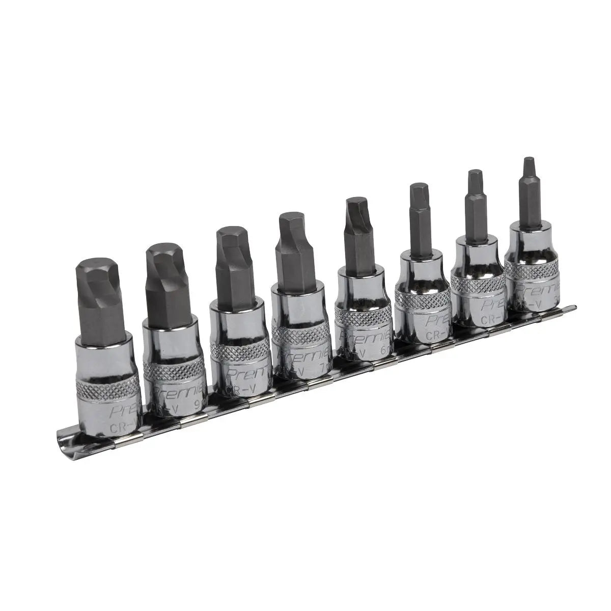 Sealey Hex Socket Bit Set Lock On 8 Piece 3/8" Drive 3mm-10mm Metric Premier