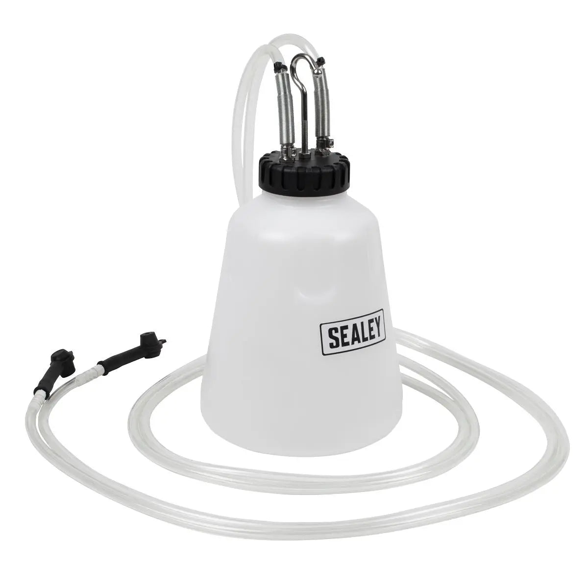 Sealey High Flow Twin Pipe Brake Bleed Bottle 2L White Rose Tools