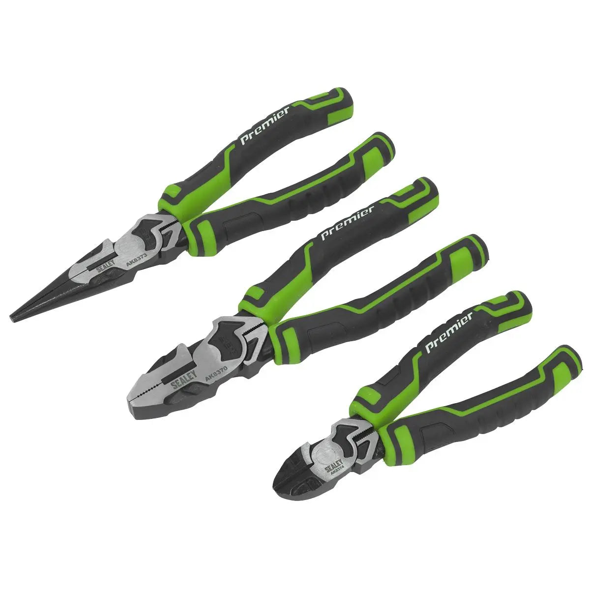 Sealey High Leverage Pliers Set 3 Piece Premier Hi-Vis Green