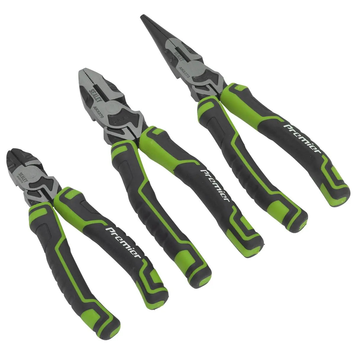 Sealey High Leverage Pliers Set 3 Piece Premier Hi-Vis Green