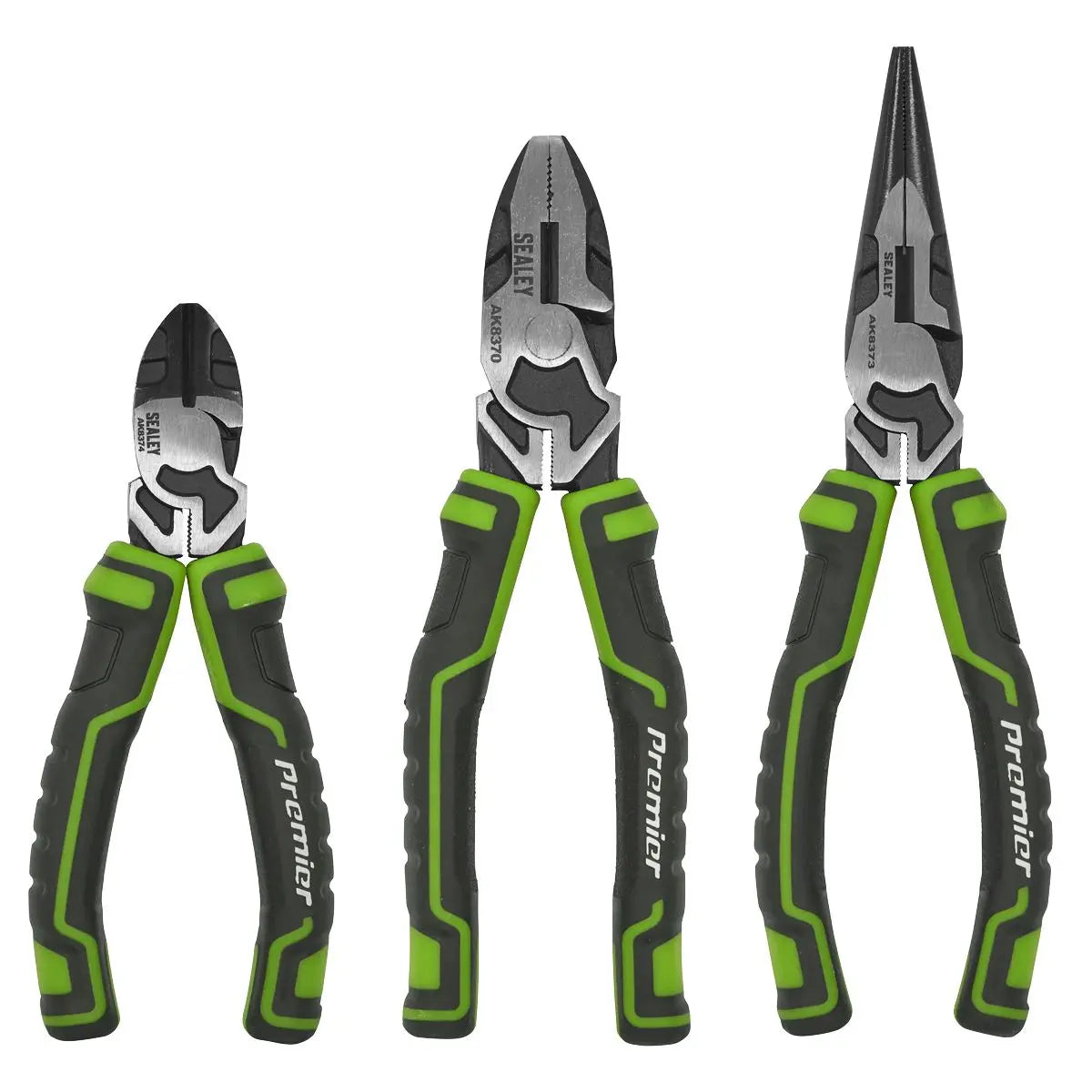 Sealey High Leverage Pliers Set 3 Piece Premier Hi-Vis Green