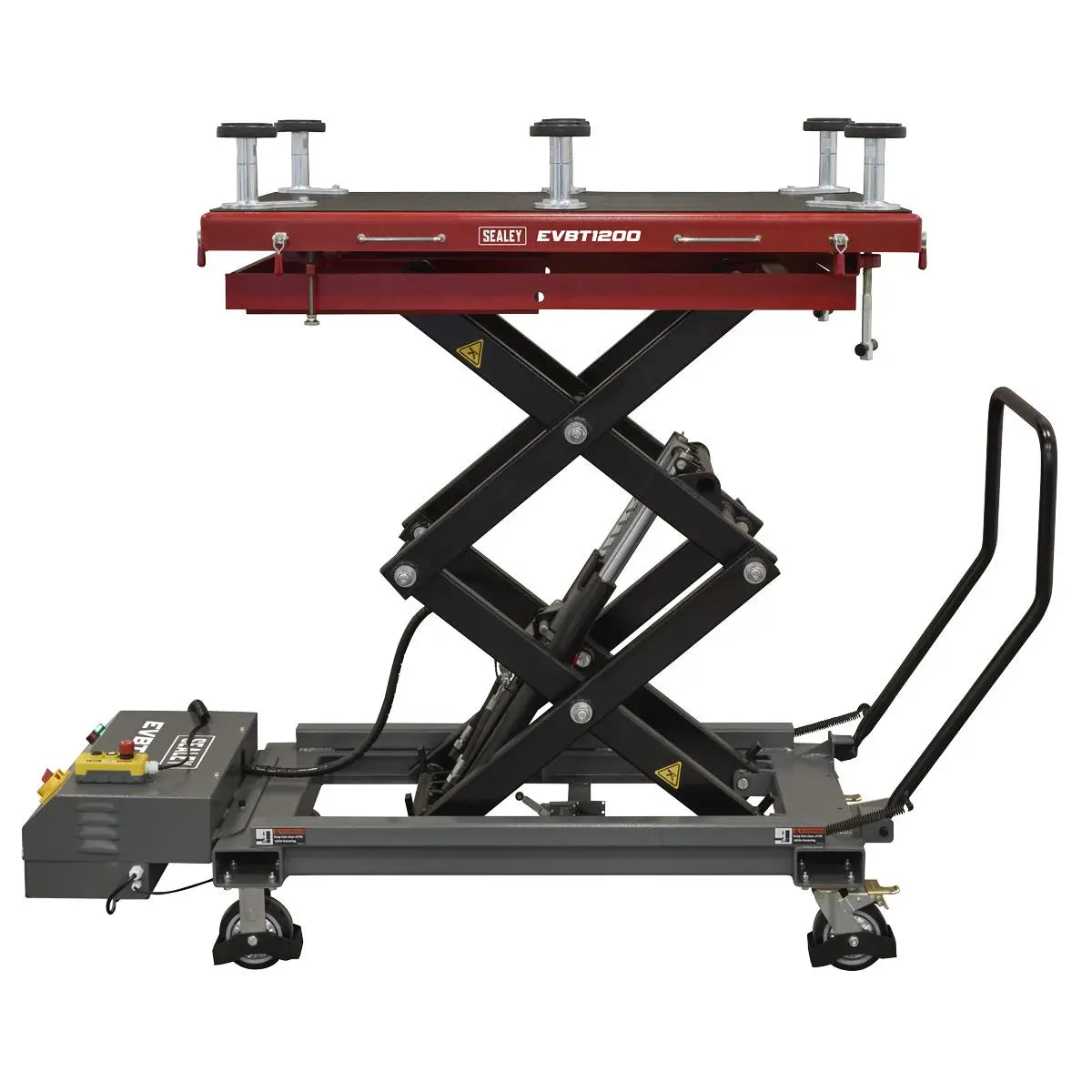 Sealey High Lift EV Battery Lift/Hydraulic Platform Truck 1200kg Capacity White Rose Tools