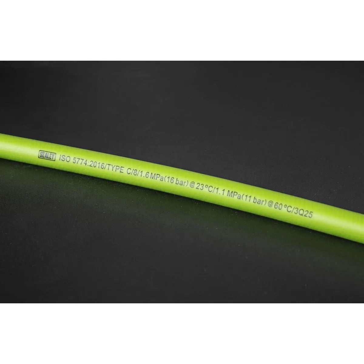 Sealey High-Visibility Hybrid Air Hose with 1/4"BSP Unions 10m x 8mm White Rose Tools