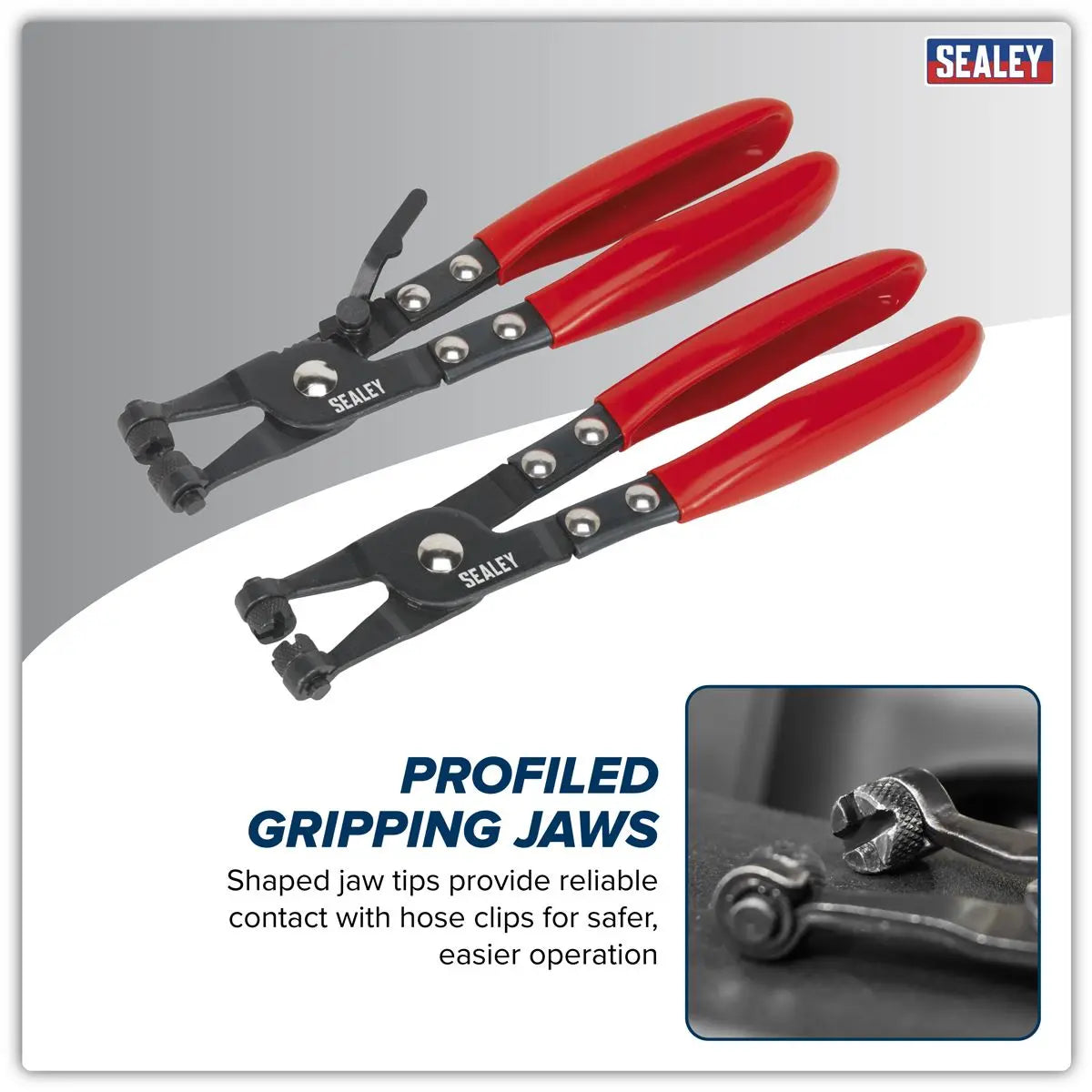 Sealey Hose Clip Pliers Set 2pc White Rose Tools