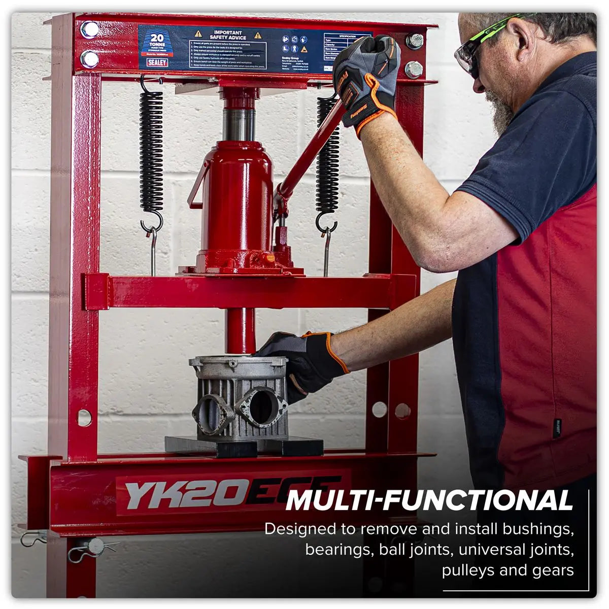 Sealey Hydraulic Floor Type Press 20 Tonne White Rose Tools