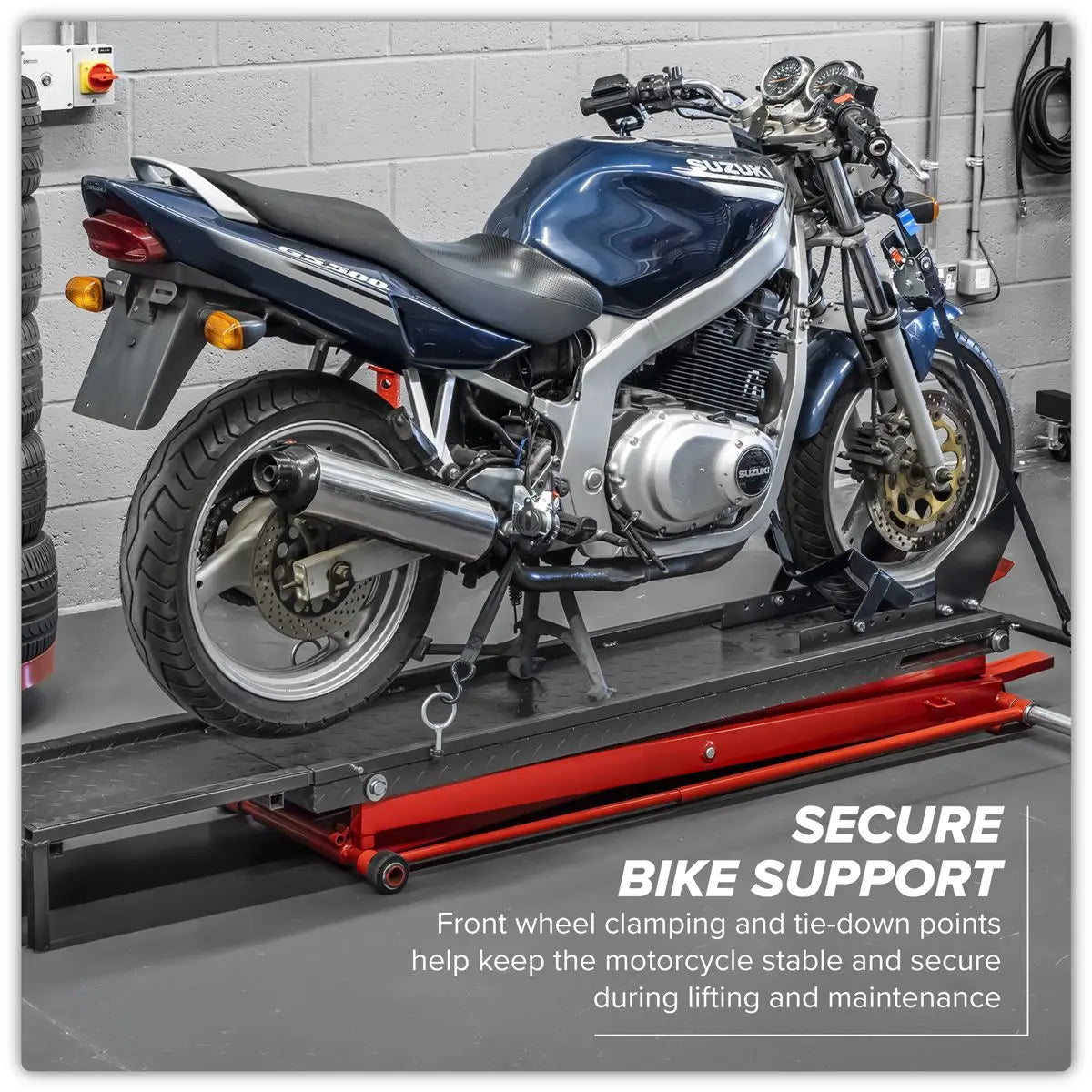 Sealey Hydraulic Motorcycle Lift 450kg Capacity White Rose Tools