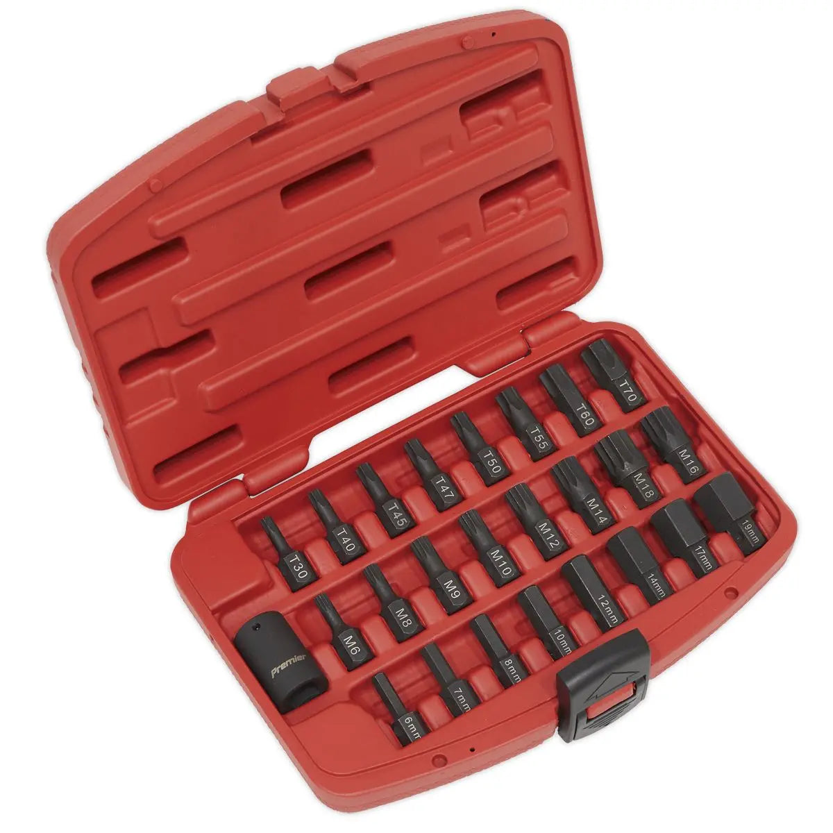 Sealey Impact Trx-Star Hex Spline Bit Set 25 Piece 1/2" Drive Premier