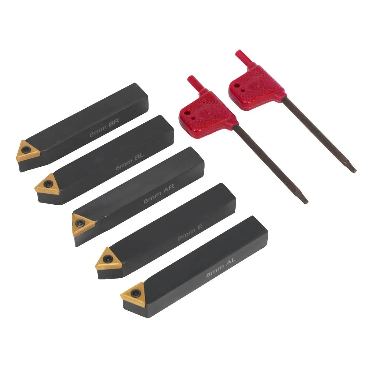 Sealey Indexable 8mm Lathe Turning Tool Set 5pc