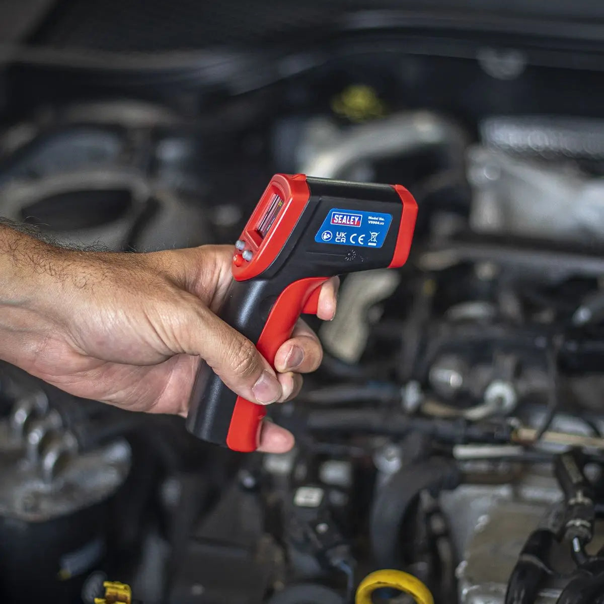 Sealey Infrared Laser Digital Thermometer 12:1 Faults Car Van White Rose Tools