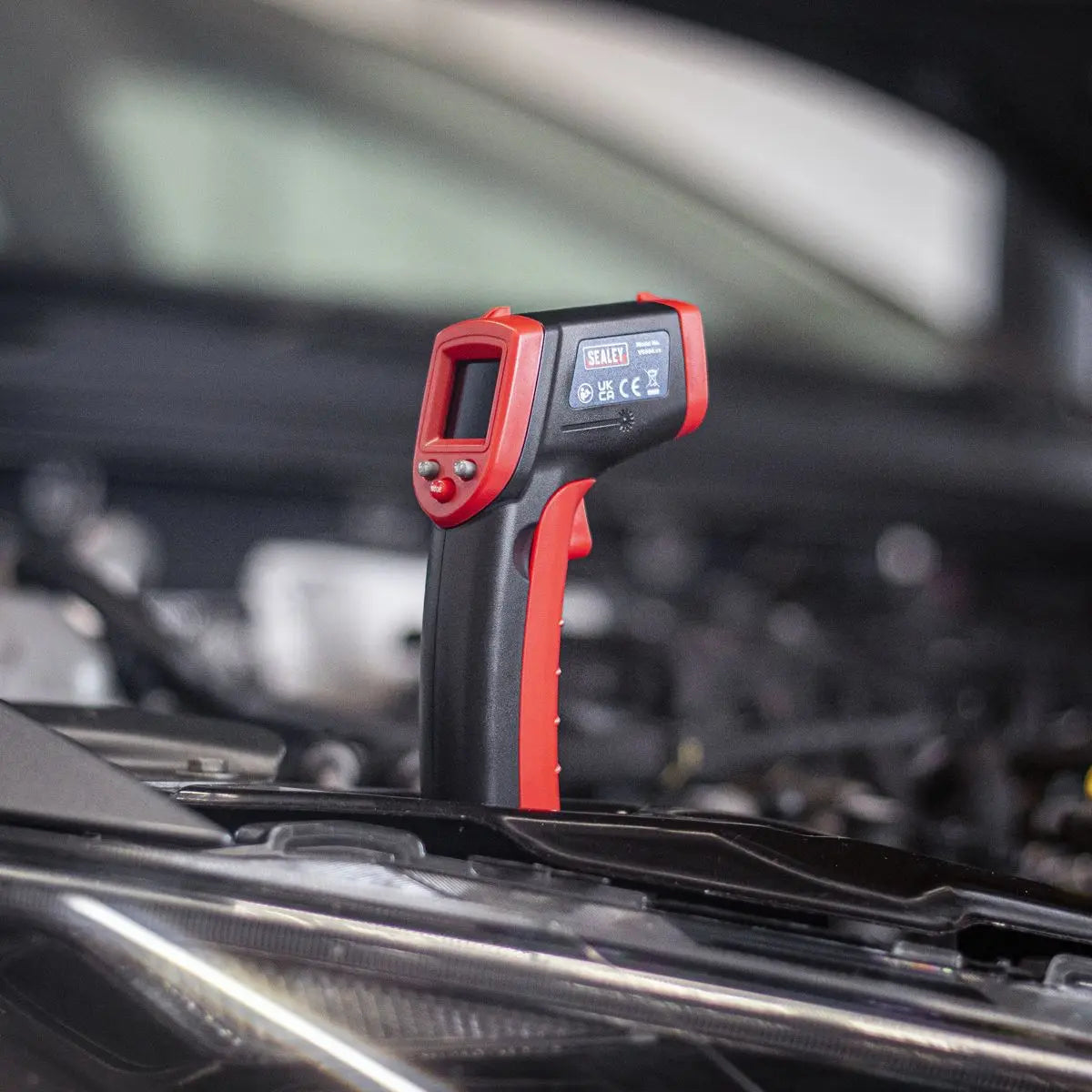 Sealey Infrared Laser Digital Thermometer 12:1 Faults Car Van White Rose Tools