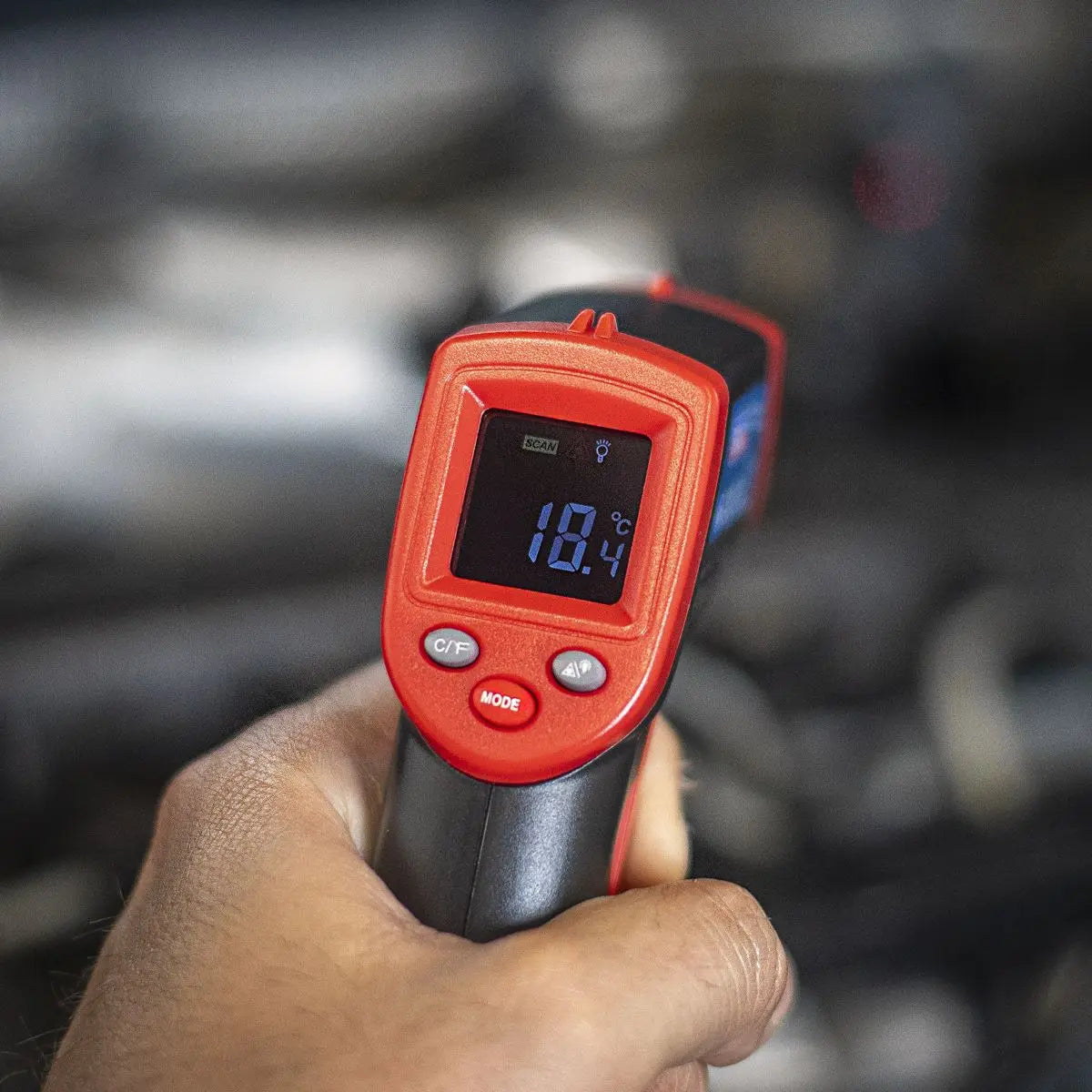 Sealey Infrared Laser Digital Thermometer 12:1 Faults Car Van White Rose Tools