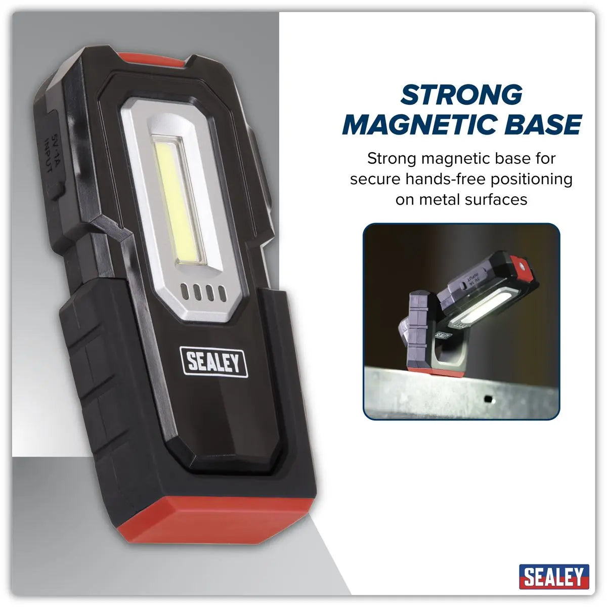 Sealey Inspection Light 3W COB & 1W SMD LED - Wireless Rechargeable White Rose Tools