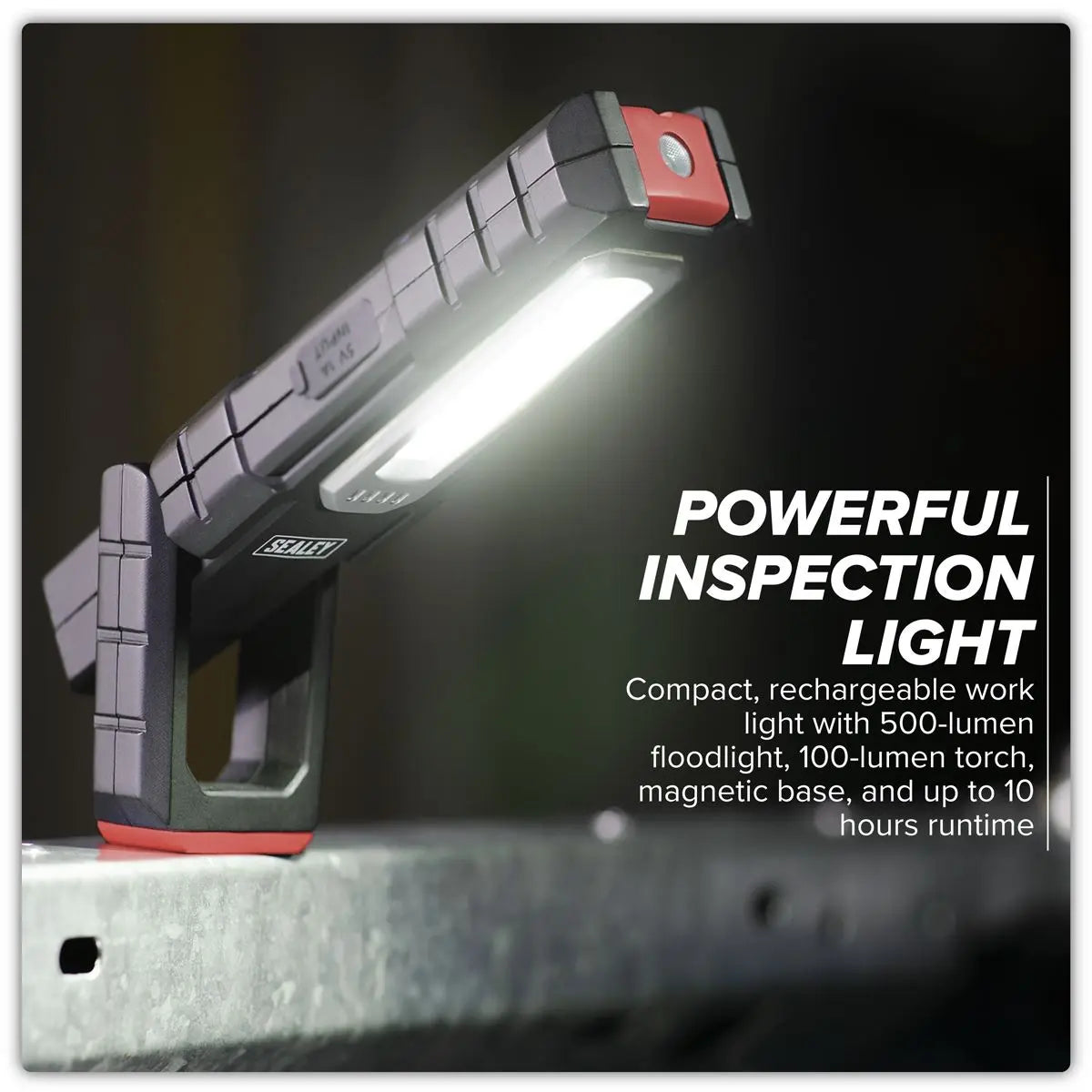 Sealey Inspection Light 5W COB & 1W SMD LED - Wireless Rechargeable White Rose Tools