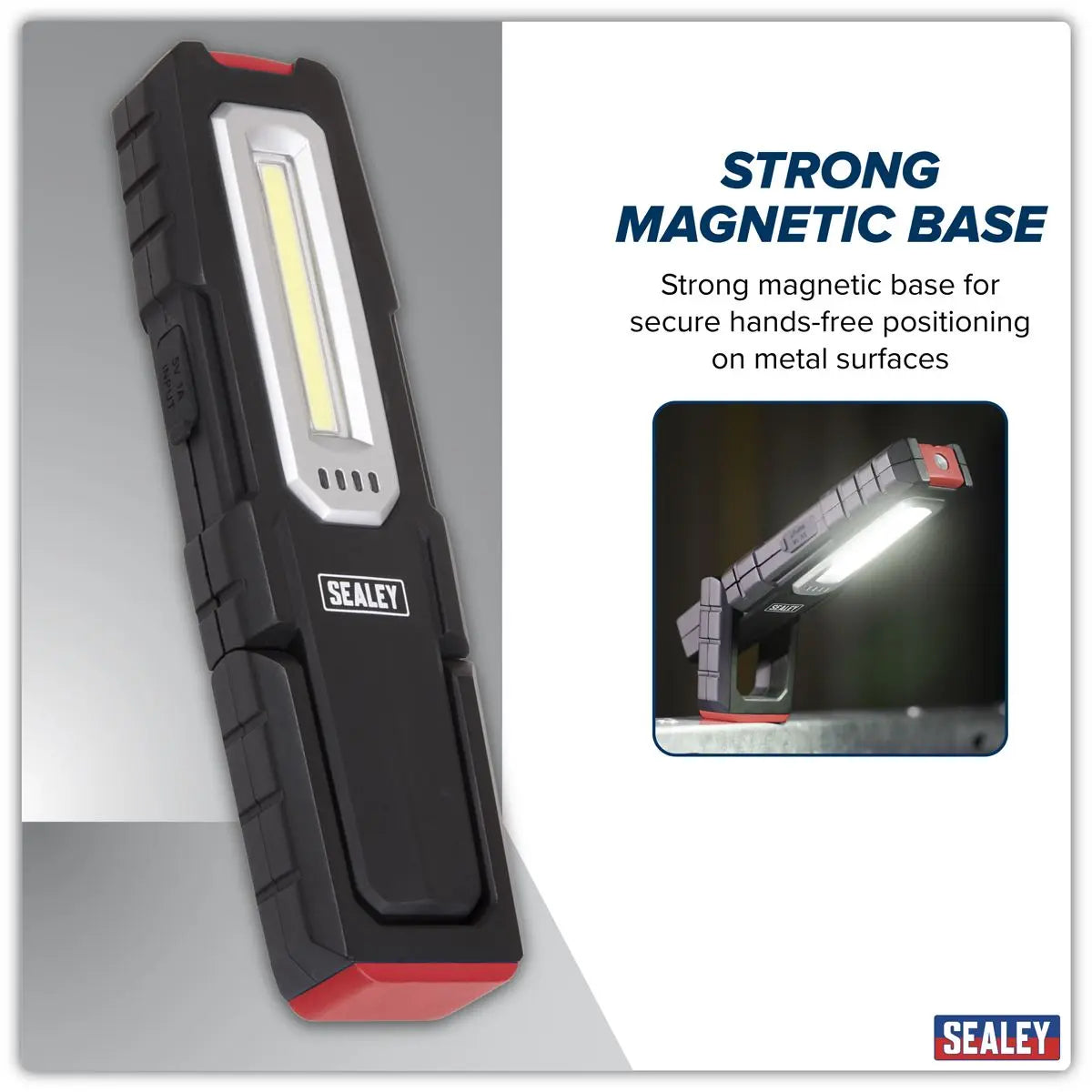 Sealey Inspection Light 5W COB & 1W SMD LED - Wireless Rechargeable White Rose Tools